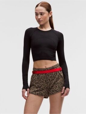 NWT lululemon athletica Swiftly Mid-Rise Leopard Print 3in Shorts